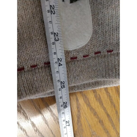 Croft & Barrow Womens L Beige Christmas Patchwork Cardigan W/Snowman Embroidery - Picture 4 of 6